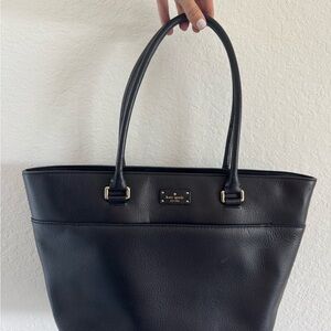 Kate Spade Black Leather Tote Bag
